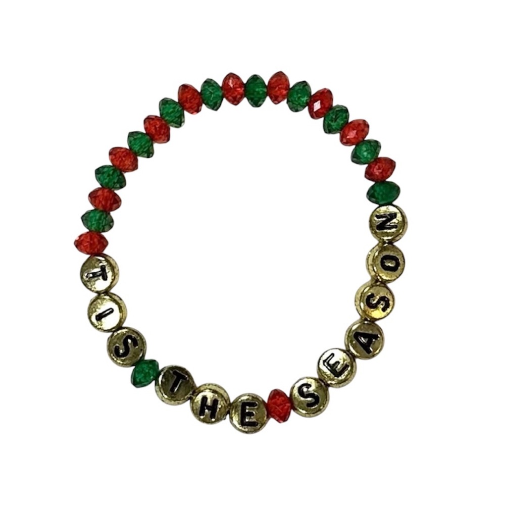 Handmade Beaded Bracelet “tis the season”